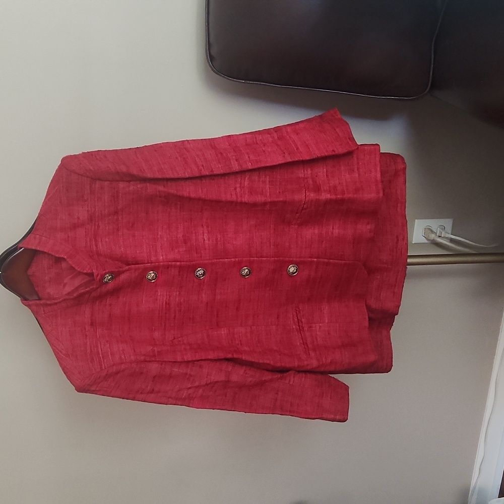 Gever Originals Beverly Hills 1980s Red Button-Up Jacket & skirt set.